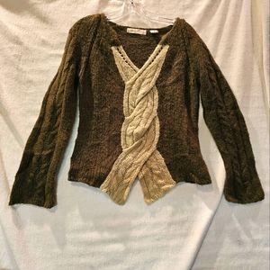 Anthropologie Women's M Sweater Sleeping on Snow Green